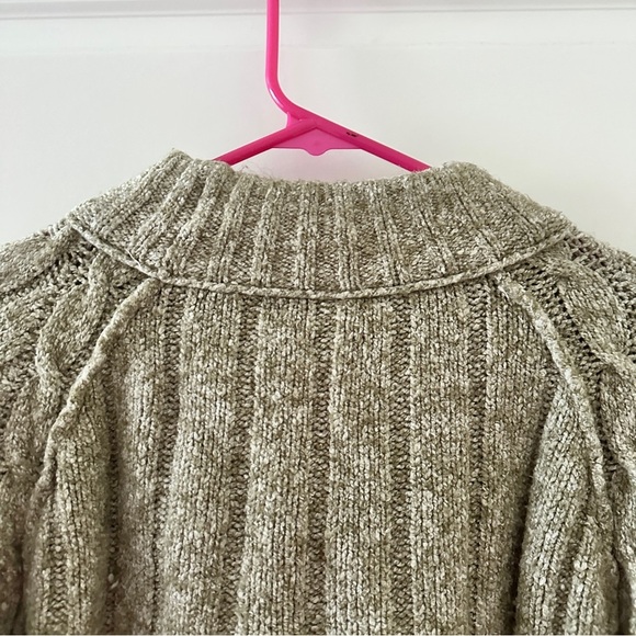 Free People Snow Bird Cable Knit Sweater Beige Tan Women’s Size Small Cabincore - Picture 9 of 16